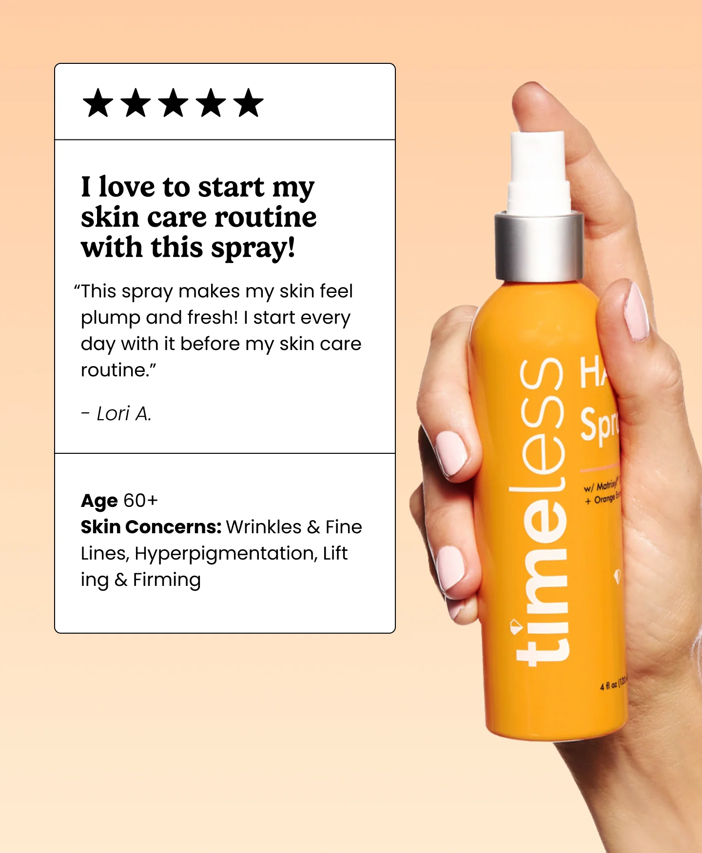 Hydrating Matrixyl® 3000 Peptides + Hyaluronic Acid Facial Spray w/ Orange - Image 4